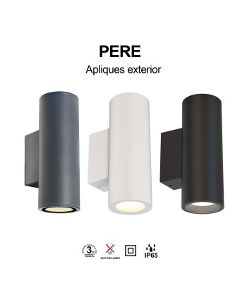 PERE * APLIQUE IP65 2L*GU10 GRIS OSCURO